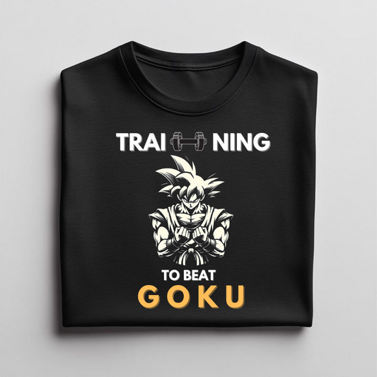 Training To beat GOKU T shirt For Fitness Freaks