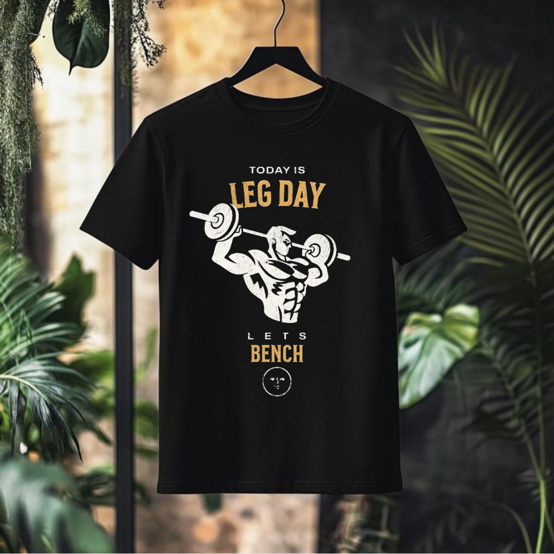 Bench On Leg Day T shirt for Fitness Freaks